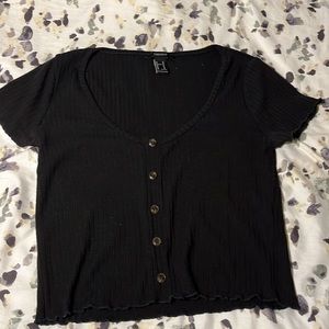forever 21 black button up too